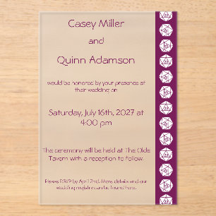 Invitaciones Acrílicas Elegancia de Mesa en Boda Acrílica de Vino 