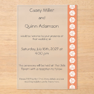 Invitaciones Acrílicas Elegancia de Mesa en Boda de Acrílico Coral