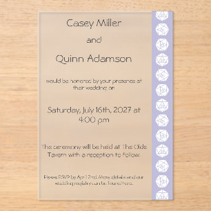Invitaciones Acrílicas Elegancia de Mesa en Boda de Acrílico Lavanda