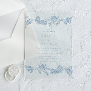Invitaciones Acrílicas Elegancia Vintage: Boda Floral Clásica