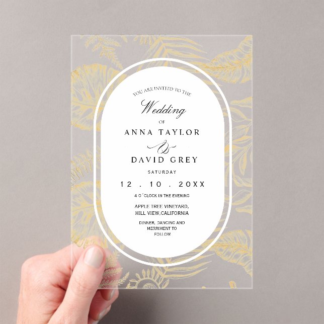 Invitaciones Acrílicas Elegant and Classic Flora Wedding  (Insitu (portátil))