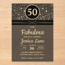 Elegant Black and Flat Gold ANY AGE Birthday Party