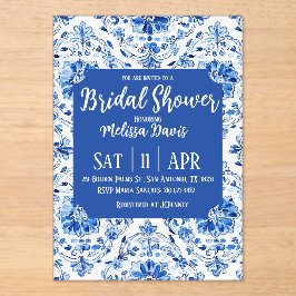 Invitaciones Acrílicas Elegant Chinoiserie Bridal Shower Invitation