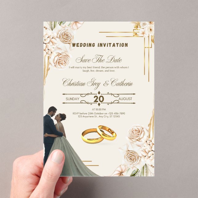 Invitaciones Acrílicas Elegant & Customizable Wedding Invitation Cards (Insitu (portátil))