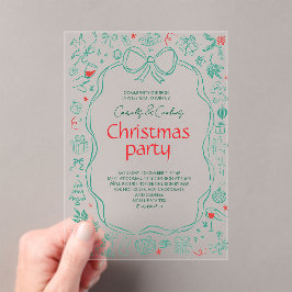 Invitaciones Acrílicas Elegant Festive Christmas Party Invitation