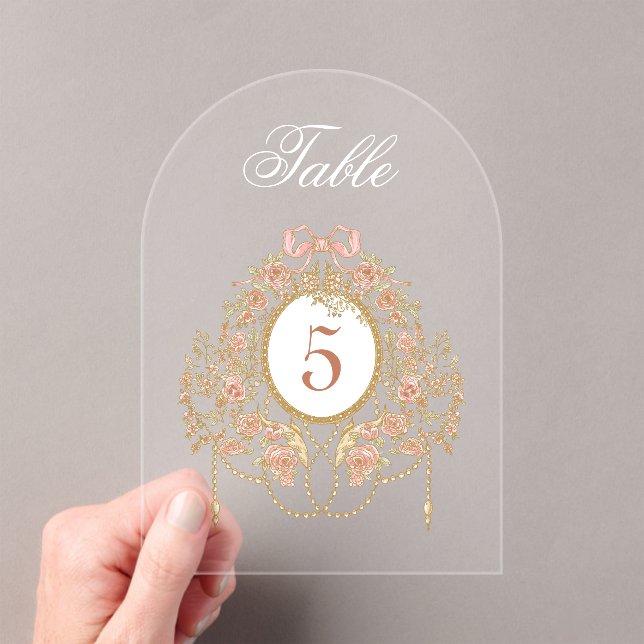 Invitaciones Acrílicas Elegant Frame Acrylic Table Number (Insitu (portátil))