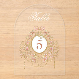 Invitaciones Acrílicas Elegant Frame Acrylic Table Number