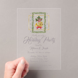 Invitaciones Acrílicas Elegant French Horn Christmas Taupe