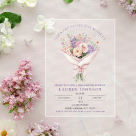 Invitaciones Acrílicas Elegant Fresh Off the Market Floral Bridal Shower