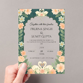 Invitaciones Acrílicas Elegant Garden-Themed Wedding Invitation Template 