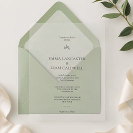 Invitaciones Acrílicas Elegant Laurel Leaf Minimalist Wedding