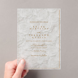 Invitaciones Acrílicas Elegant Minimal Floral Wedding