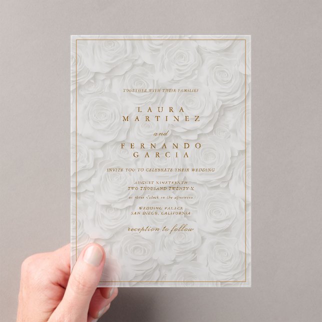 Invitaciones Acrílicas Elegant Minimal Floral Wedding  (Insitu (portátil))
