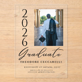 Invitaciones Acrílicas Elegant Minimalist Acrylic Graduation Announcement
