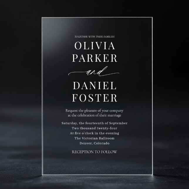Invitaciones Acrílicas Elegant Minimalist Modern Wedding (Subido por el creador)