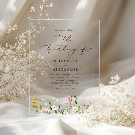 Invitaciones Acrílicas Elegant minimalist wildflower Simple wedding