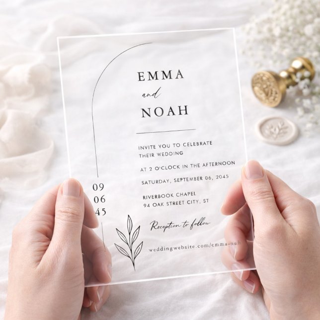 Invitaciones Acrílicas Elegant Modern Minimalist Arch Wedding (Subido por el creador)