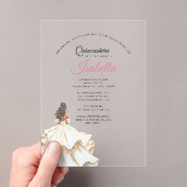 Invitaciones Acrílicas Elegant Quinceanera 15th Birthday