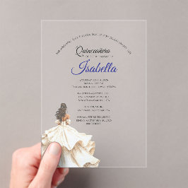 Invitaciones Acrílicas Elegant Quinceanera 15th Birthday