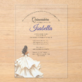 Invitaciones Acrílicas Elegant Quinceanera 15th Birthday