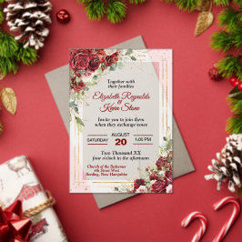 Invitaciones Acrílicas Elegant Red Roses Wedding