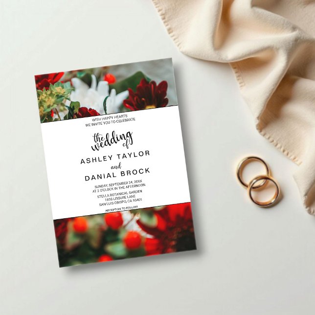 Invitaciones Acrílicas Elegant Rustic Red Roses Summer Floral Wedding  (Subido por el creador)