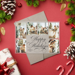 Invitaciones Acrílicas Elegant Script Family Photo Collage Christmas Card