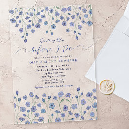 Invitaciones Acrílicas Elegant Something Blue Before I do Floral