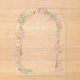 Invitaciones Acrílicas Elegant Spring Dainty Floral Arch Baby Shower