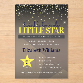 Invitaciones Acrílicas Elegant Twinkle Twinkle Little Star Baby Shower