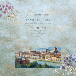 Invitaciones Acrílicas Elegant Watercolor Florence Italian Wedding Arch