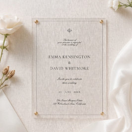 Invitaciones Acrílicas Elegant Wedding Acrylic Invitation