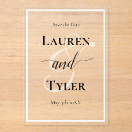Invitaciones Acrílicas Elegant Wedding Save the Date - Monogram Template
