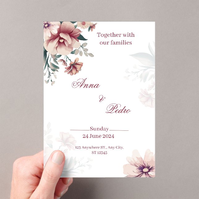 Invitaciones Acrílicas Elegant White Floral Acrylic Wedding Invitation (Insitu (portátil))
