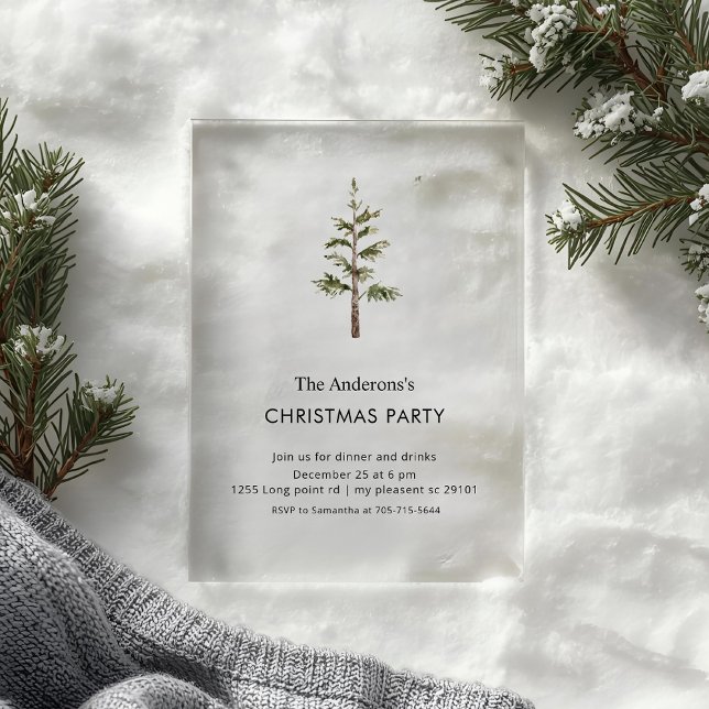 Invitaciones Acrílicas Elegant Wreath Christmas Party  Acrylic Invitation (Subido por el creador)