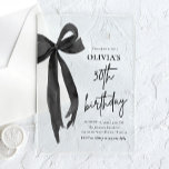 Invitaciones Acrílicas Elegante acuarela Black Bow Fiesta 30 cumpleaños<br><div class="desc">Prepárate para celebrar con estilo con nuestra Elegante Invitación a la Fiesta de Cumpleaños de la Color Negro Bow! Este encantador diseño cuenta con un dulce arco negro y delicados toques de acuarela, lo que lo convierte en el lugar perfecto para un lujoso y elegante cumpleaños. Es fácil de personalizar...</div>
