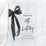Invitaciones Acrílicas Elegante acuarela Black Bow Fiesta de cumpleaños n<br><div class="desc">Celebra tu fabuloso 50 con nuestra Elegante Invitación a la Fiesta de Cumpleaños de la Color Negro Bow! Este elegante diseño muestra una delicada proa negra emparejada con suaves acuarelas, creando una perfecta mezcla de elegancia y encanto. Ideal para marcar este hito especial, esta invitación es totalmente personalizable, asegurando que...</div>