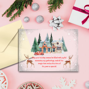 Invitaciones Acrílicas elegante acuarela navideña clásica nevada 