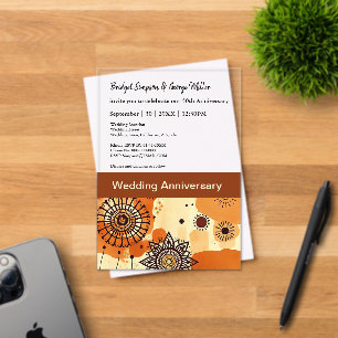 Invitaciones Acrílicas Elegante aniversario Boda de la Moda Boho Mandala