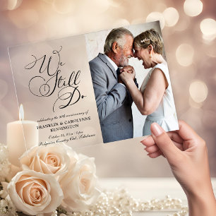 Invitaciones Acrílicas Elegante aniversario de boda, renovación de voto
