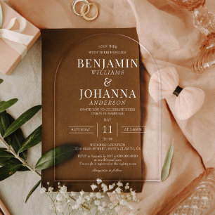 Invitaciones Acrílicas Elegante Arco Boda transparente