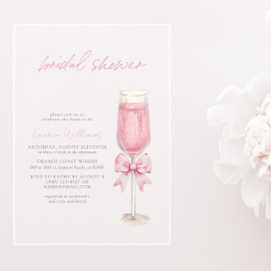 Invitaciones Acrílicas Elegante Arco Rosa Beige Champagne para Despedida