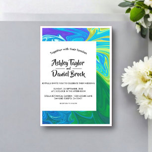 Invitaciones Acrílicas Elegante Bella Artes abstracto Boda de arte modern