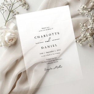 Invitaciones Acrílicas Elegante Boda acrílico gradiente blanco