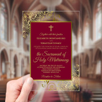 Elegante Boda Católica Burgundy y Dorado
