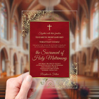 Elegante Boda Católica con Rojo Carmesí y Dorado O