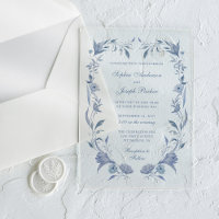 Elegante Boda Chinoiserie Azul Polvoriento