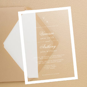 Invitaciones Acrílicas Elegante Boda clásico de borde blanco