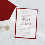 Invitaciones Acrílicas Elegante Boda clásico rojo marco borgoña superior<br><div class="desc">Elegante Marco Rojo Clásico Borgoña Rojo Sobrecarga Bodas Invitaciones acrílicas Invitaciones claras Bodas</div>