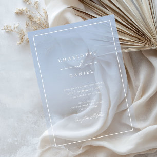 Invitaciones Acrílicas Elegante Boda de Acrílico con Gradiente Azul Franc